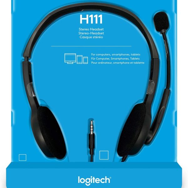 Logitech H111 Wired Stereo Headset with Noise-Cancelling Microphone